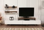 Hanah Home Mueble de TV Nirvana Blanco y Teca
